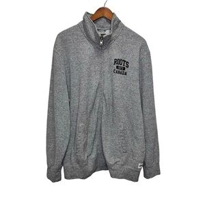 Roots Grey Full Zip Sweater Size XXL